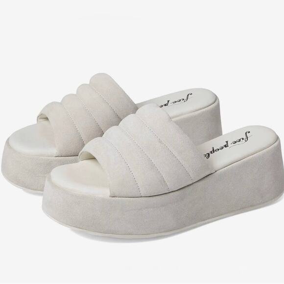 Free People Sea Salt Almost Paradise Suede Platform Sz 36.5 NWT - Picture 1 of 13